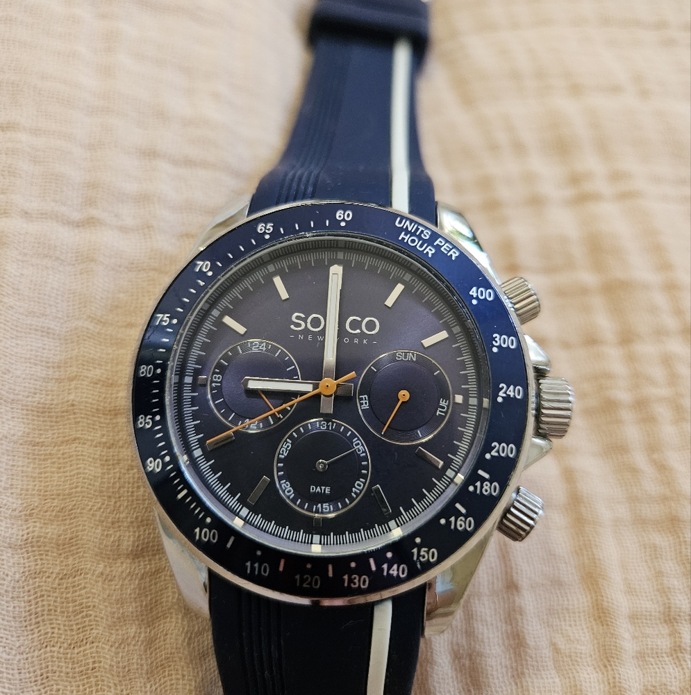 SO&CO New York Black and Silver Watch
